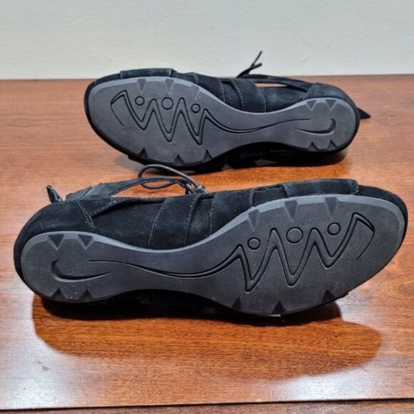 NEW! Earthies Suede Roma Gladiator Sandals Black - Picture 5 of 8